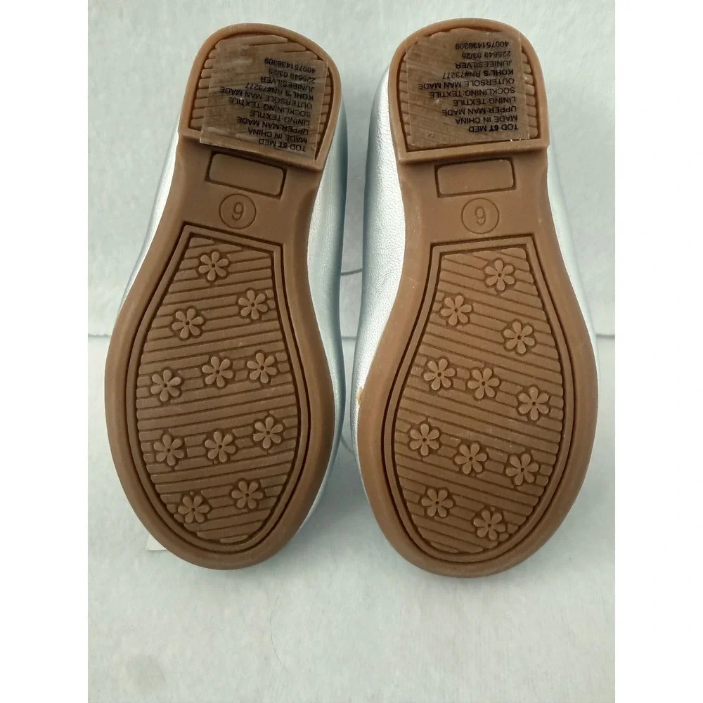 NWT Jumping Beans JunieeSilver Ballet Flats Memory Foam Toddler Size‎ 6